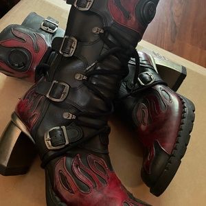 New Rock Flame Boots